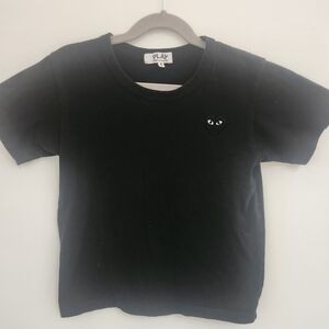 Comme des Garcons Kids Black Tee with Heart Emblem